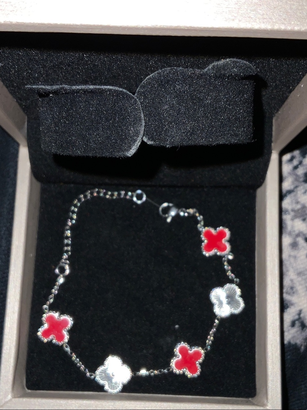 Red Clover Motif Bracelet - Women Jewelry